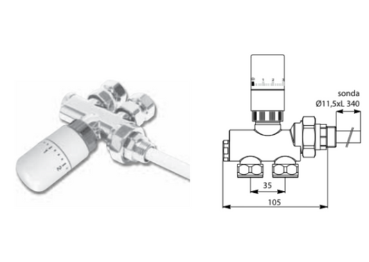 Bidirectional Valve with White Thermostatic Head